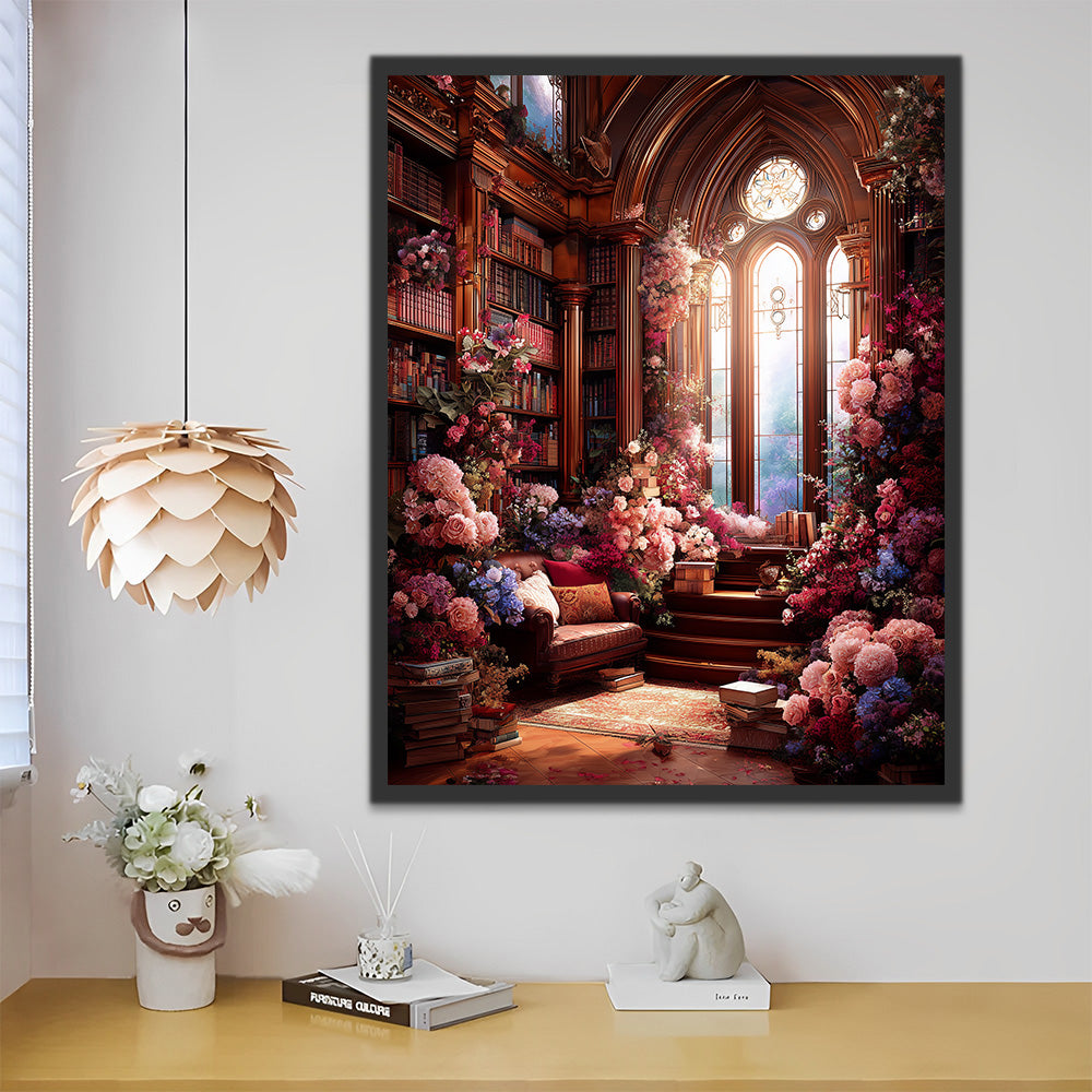 Pièce Magnifique Remplie de Fleurs Peinture par Numéros