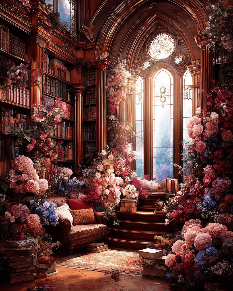 Pièce Magnifique Remplie de Fleurs Peinture par Numéros