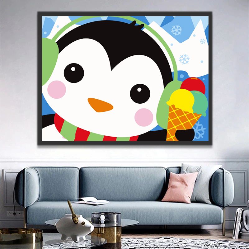 Pingouin Cartoon Peinture par Numéros