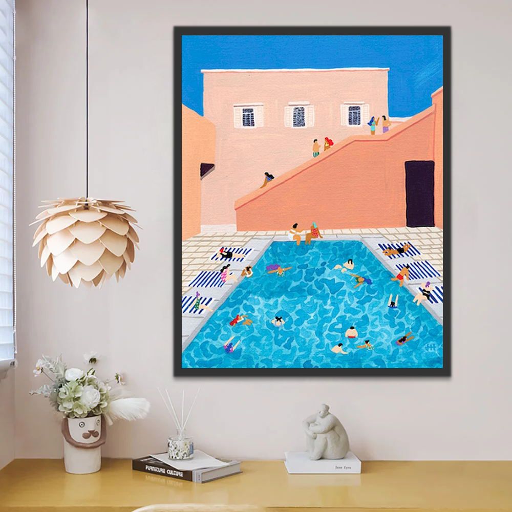 Piscine Publique Peinture par Numéros