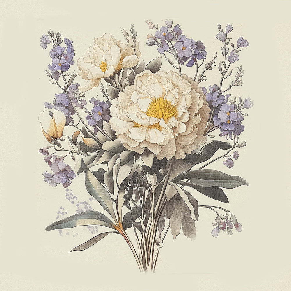 Pivoines et clous de girofle Peinture par Numéros