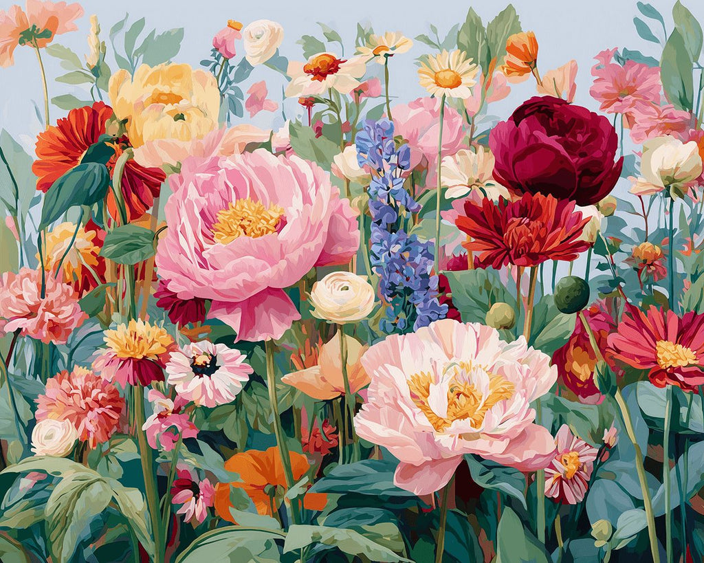 Pivoines Sauvages Colorées Peinture par Numéros