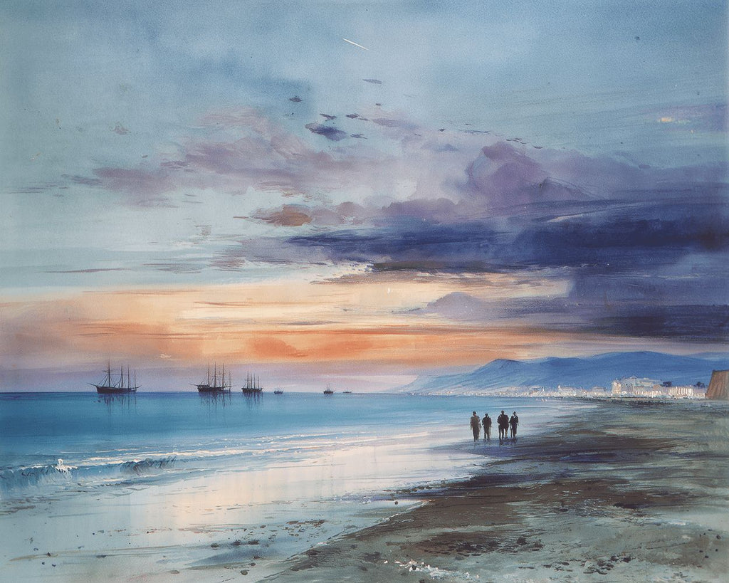 Plage du Littoral Gris Peinture par Numéros