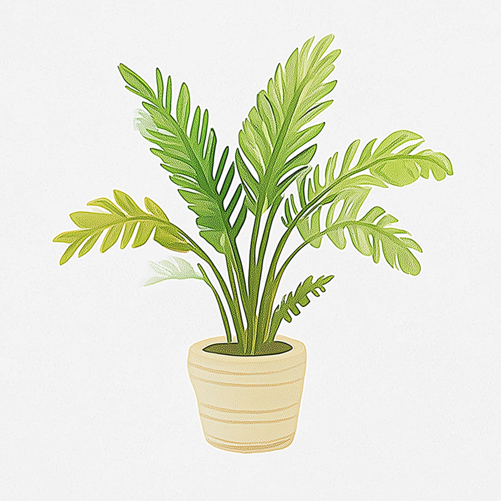 Plante À Feuilles en Pot Mini Peinture par Numéros
