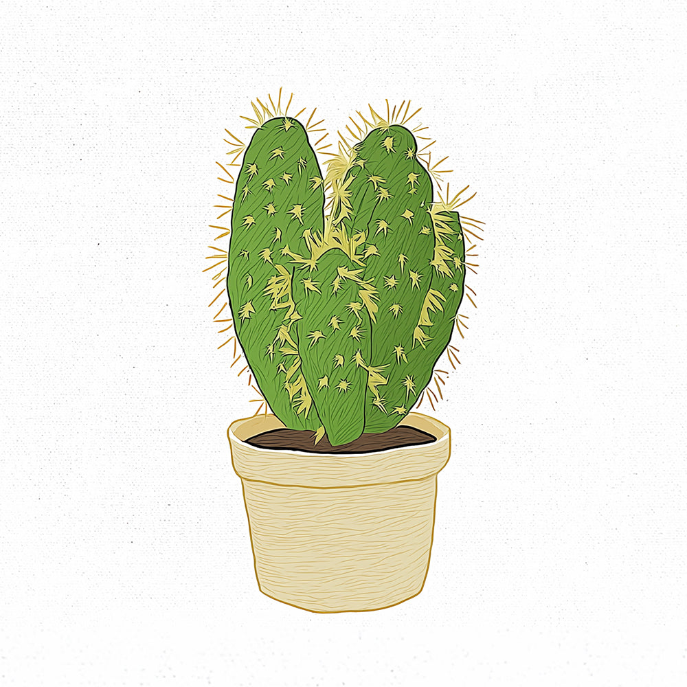 Plante de Cactus en Pot Mini Peinture par Numéros
