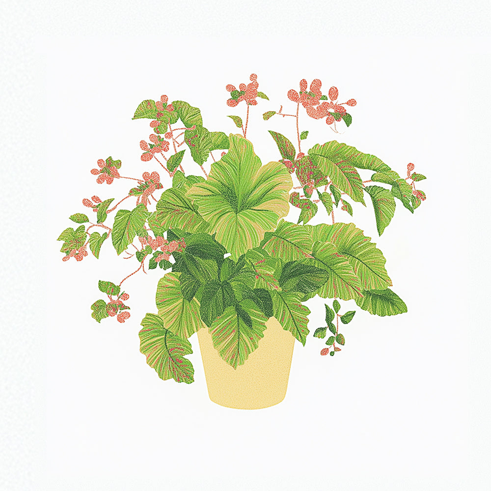 Plante en Pot À Feuilles Vertes Mini Peinture par Numéros