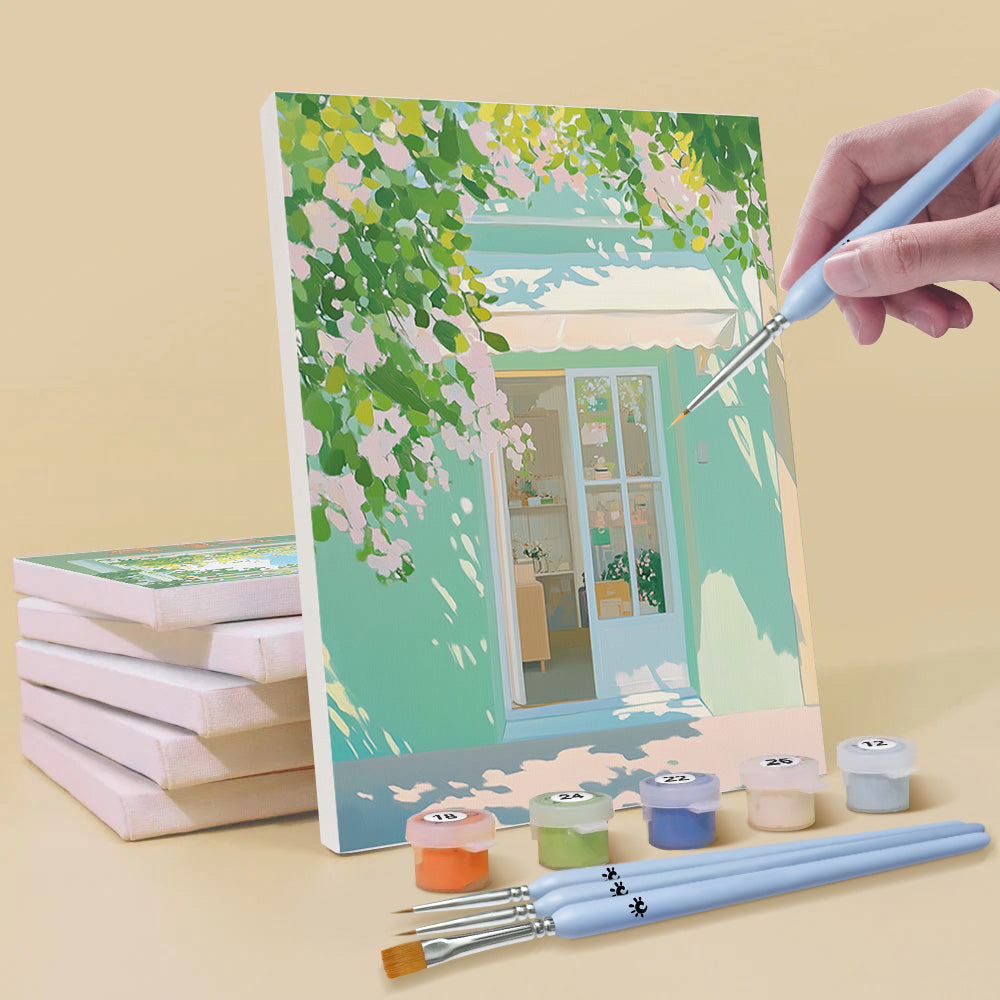 Plantes d'Intérieur Vertes 6 Mini Peintures par Numéros