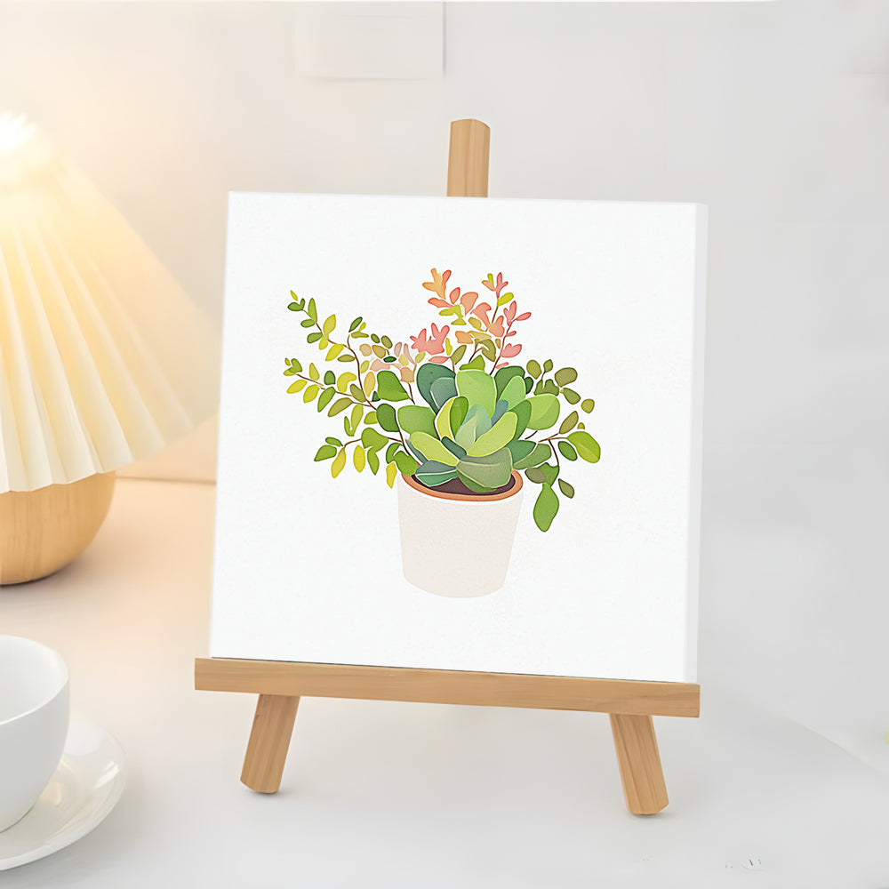 Plantes Succulentes en Pot Plantes Mini Peinture par Numéros