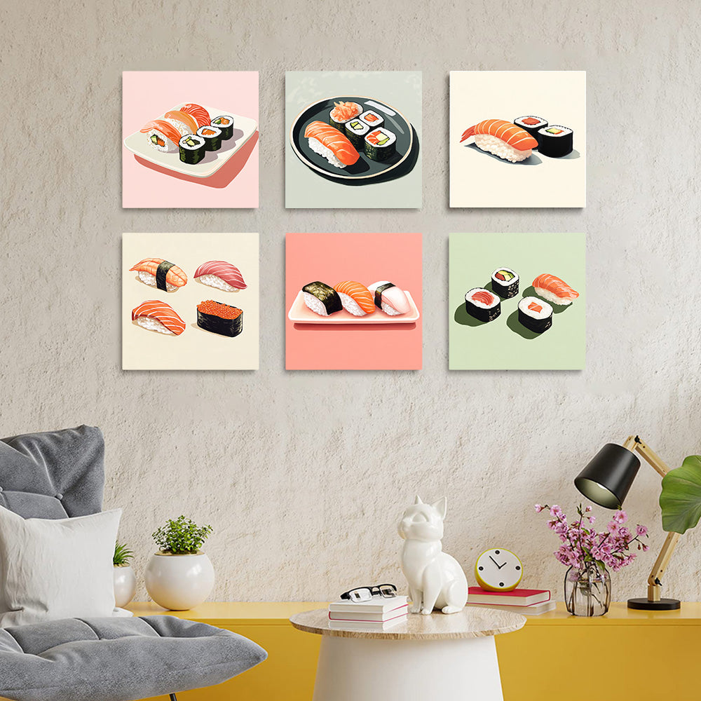 Plateau de Sushi 6 Mini Peintures par Numéros