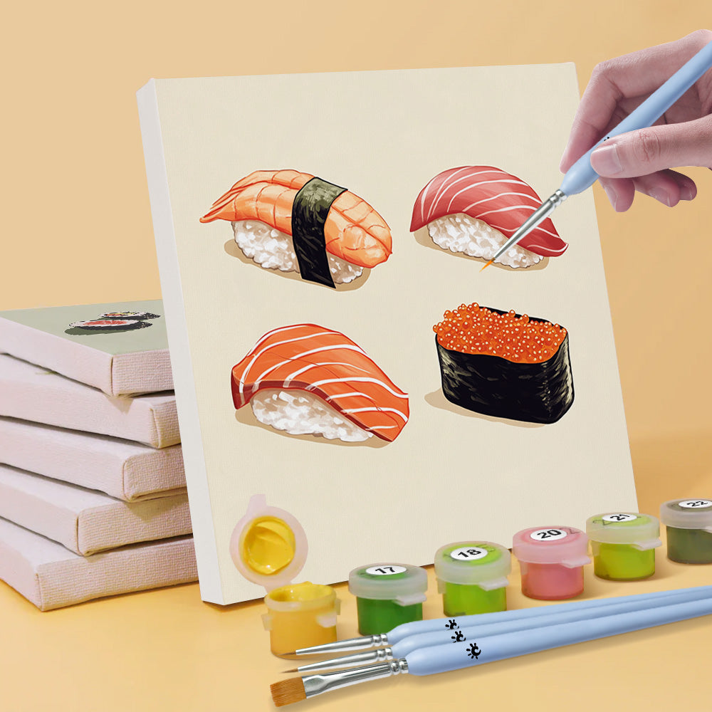 Plateau de Sushi 6 Mini Peintures par Numéros