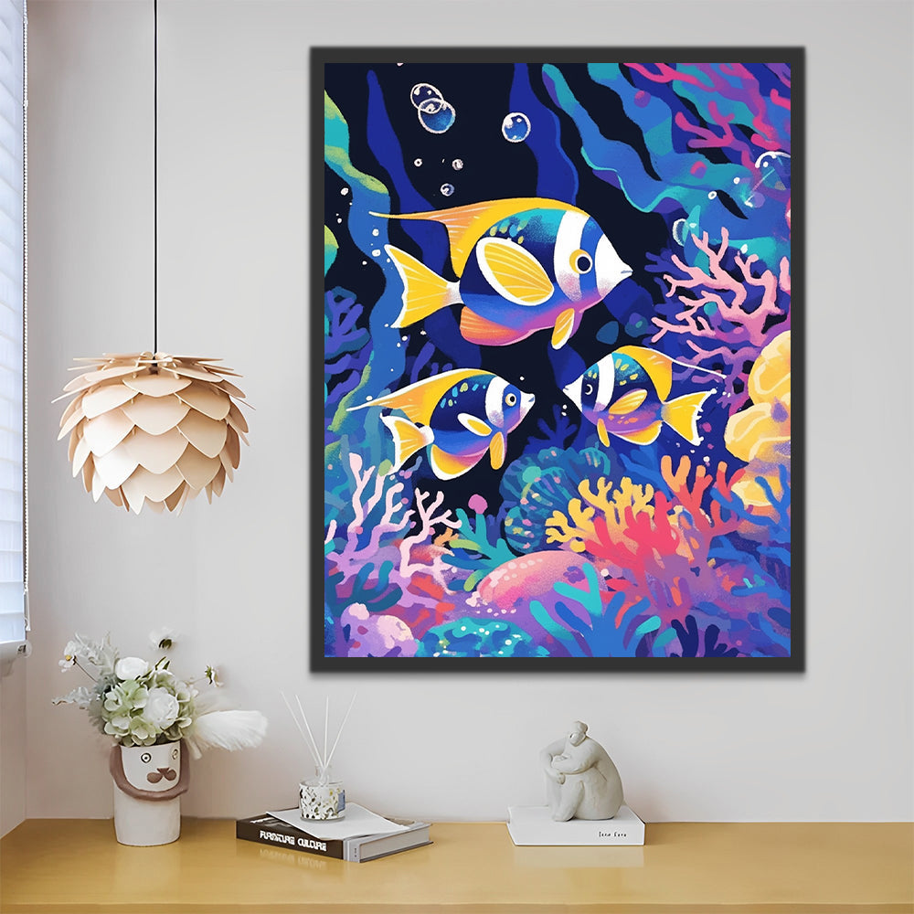 Poissons tropicaux Peinture par Numéros