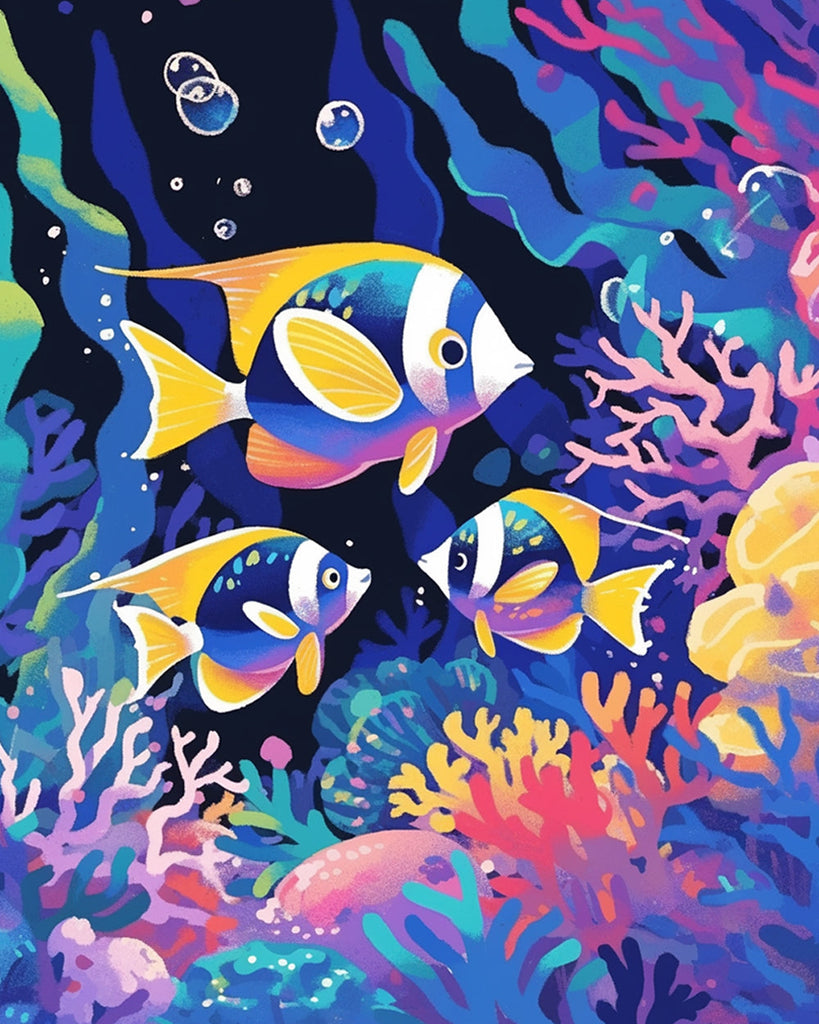Poissons tropicaux Peinture par Numéros
