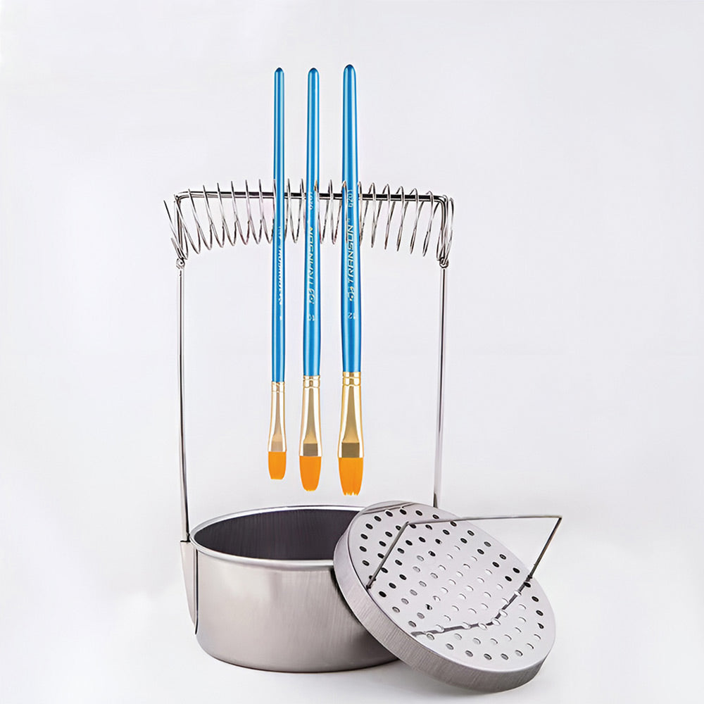Porte-Pinceaux avec Cuvette de Lavage - Inox