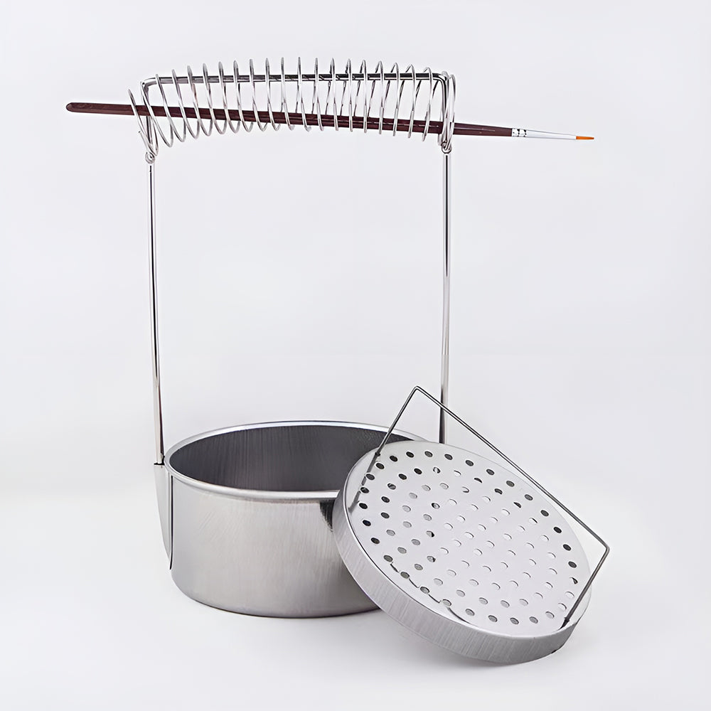 Porte-Pinceaux avec Cuvette de Lavage - Inox