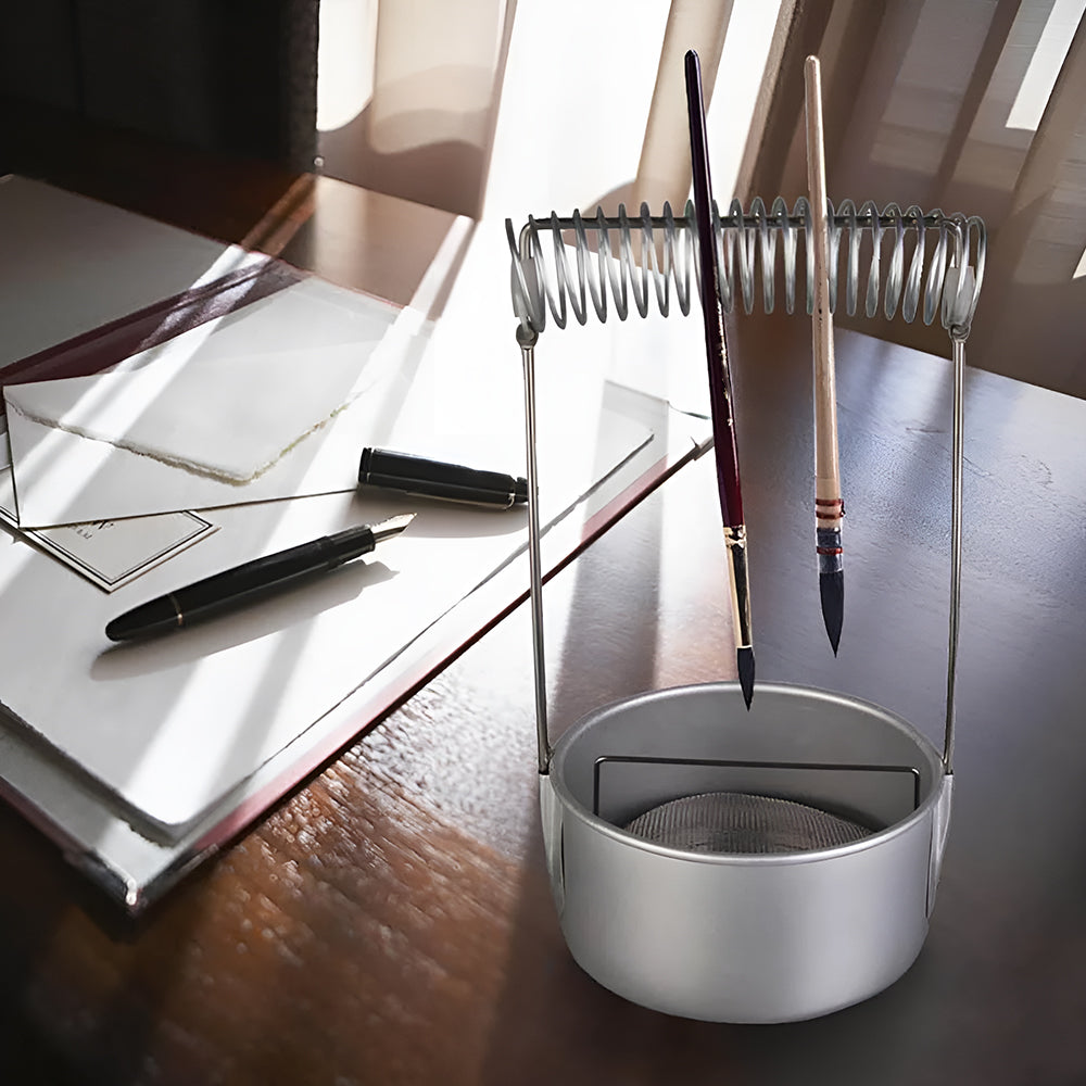 Porte-Pinceaux avec Cuvette de Lavage - Inox