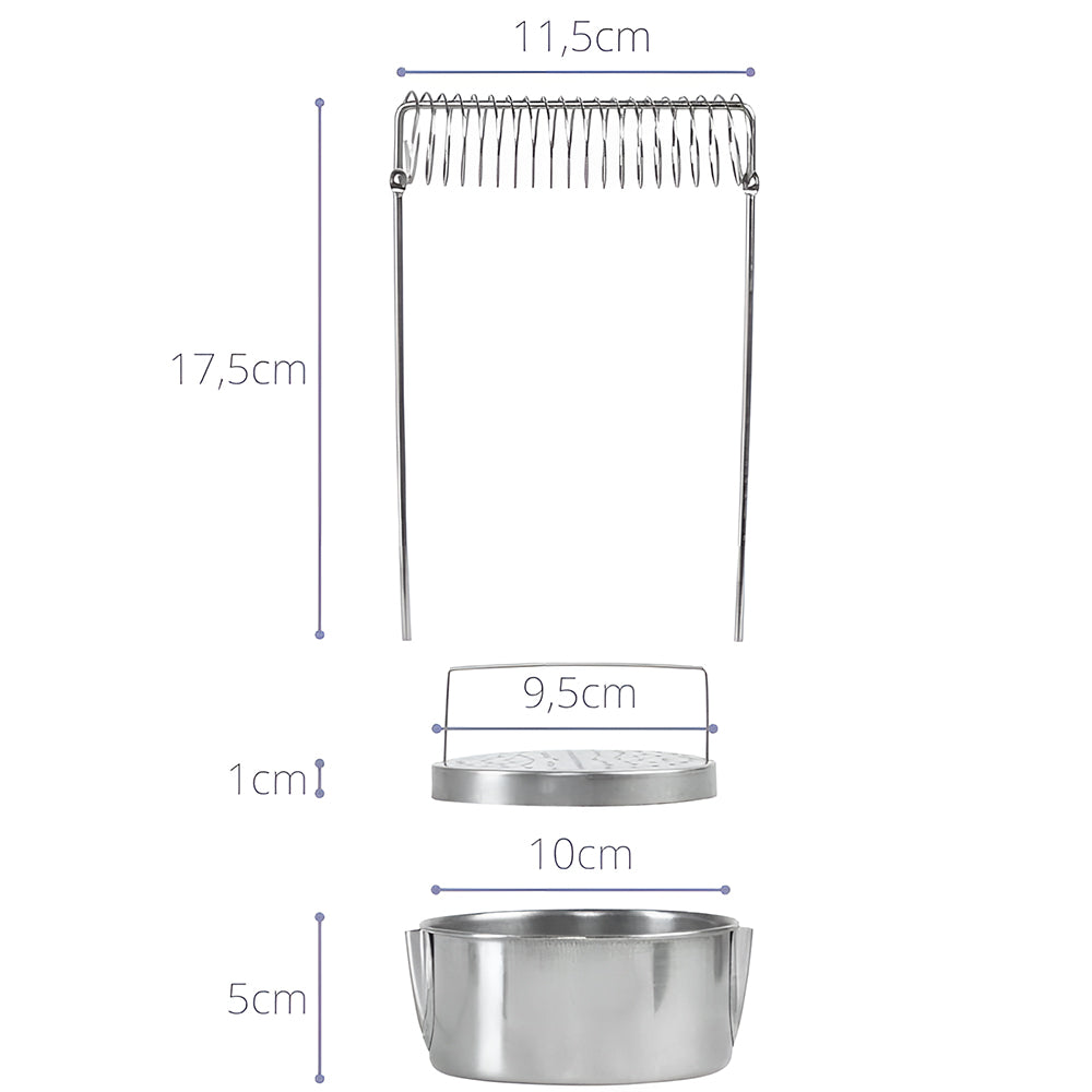 Porte-Pinceaux avec Cuvette de Lavage - Inox