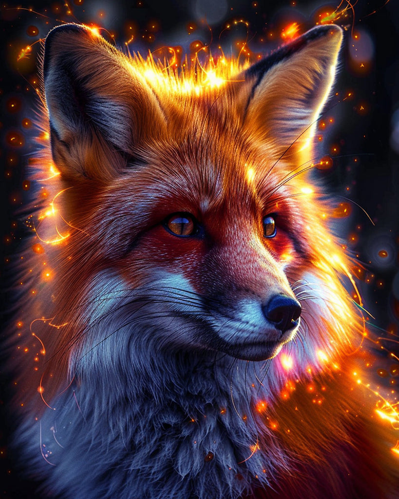 Renard Feu Peinture par Numéros