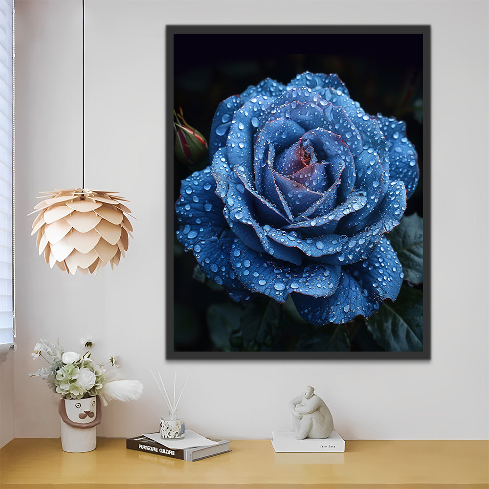 Rose enchanteresse bleue Peinture par Numéros