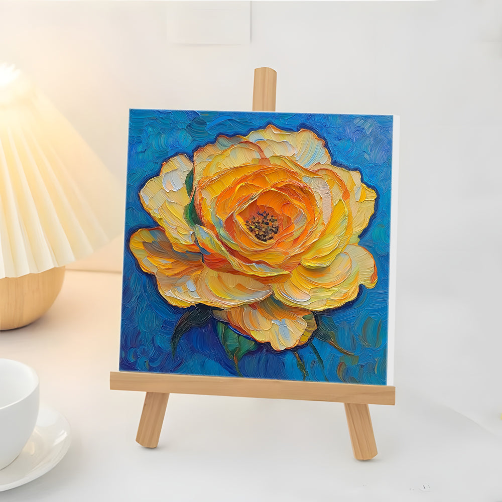Rose Jaune Magnifique Mini Peinture par Numéros