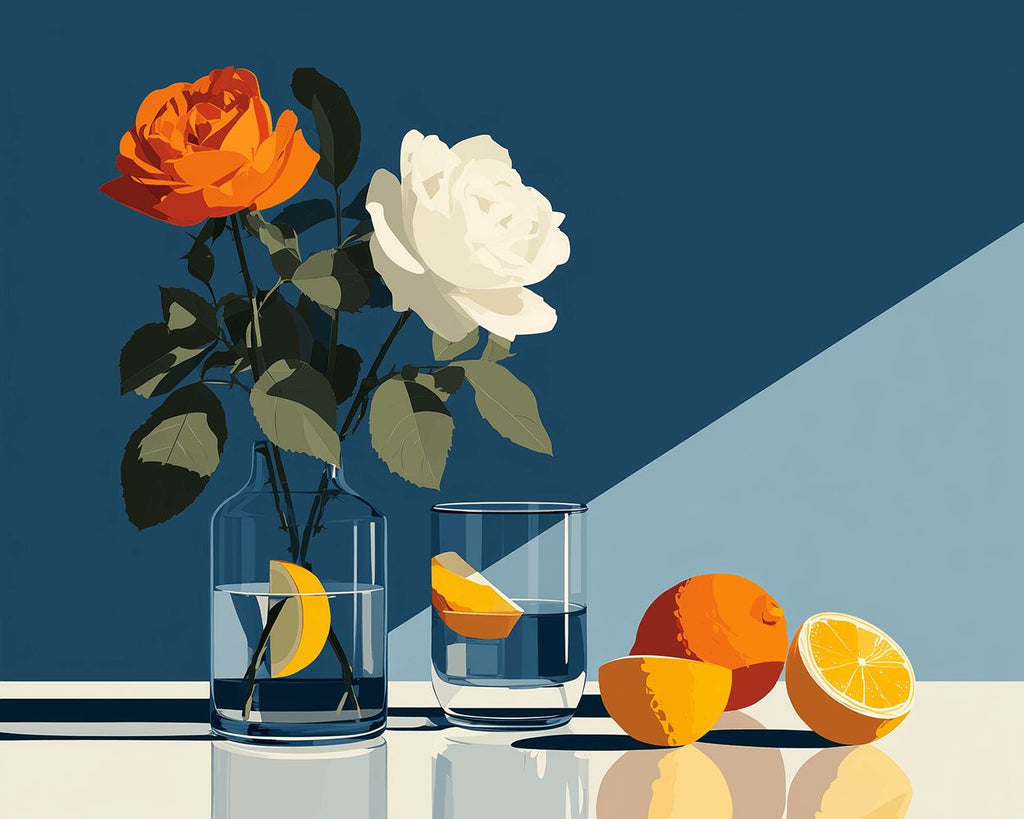 Roses Pures et Citrons Peinture par Numéros