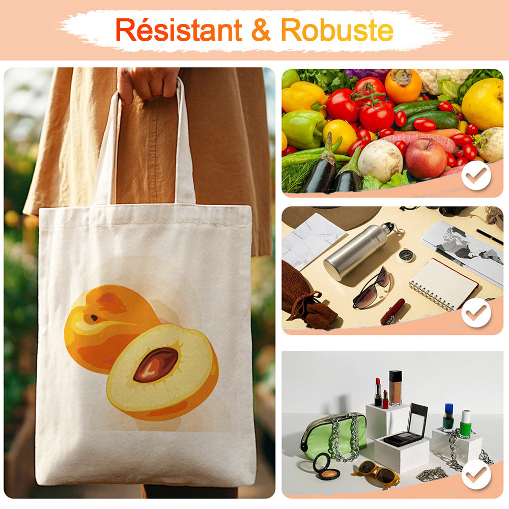 Sac Toile Abricots Mûrs Peinture par Numéros