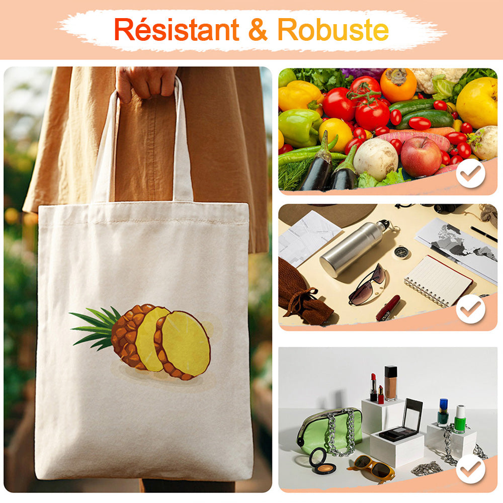 Sac Toile Ananas Frais Peinture par Numéros