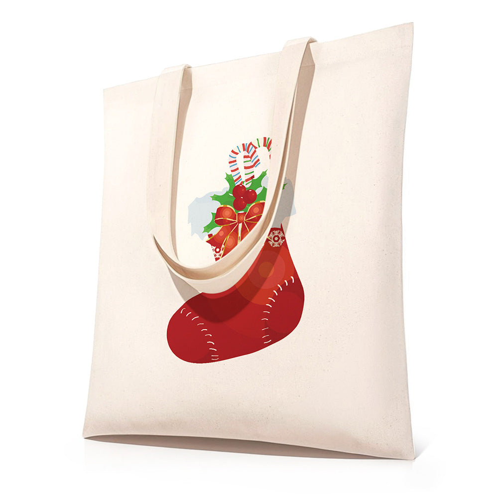 Sac Toile Bas de Noël Rouge Peinture par Numéros