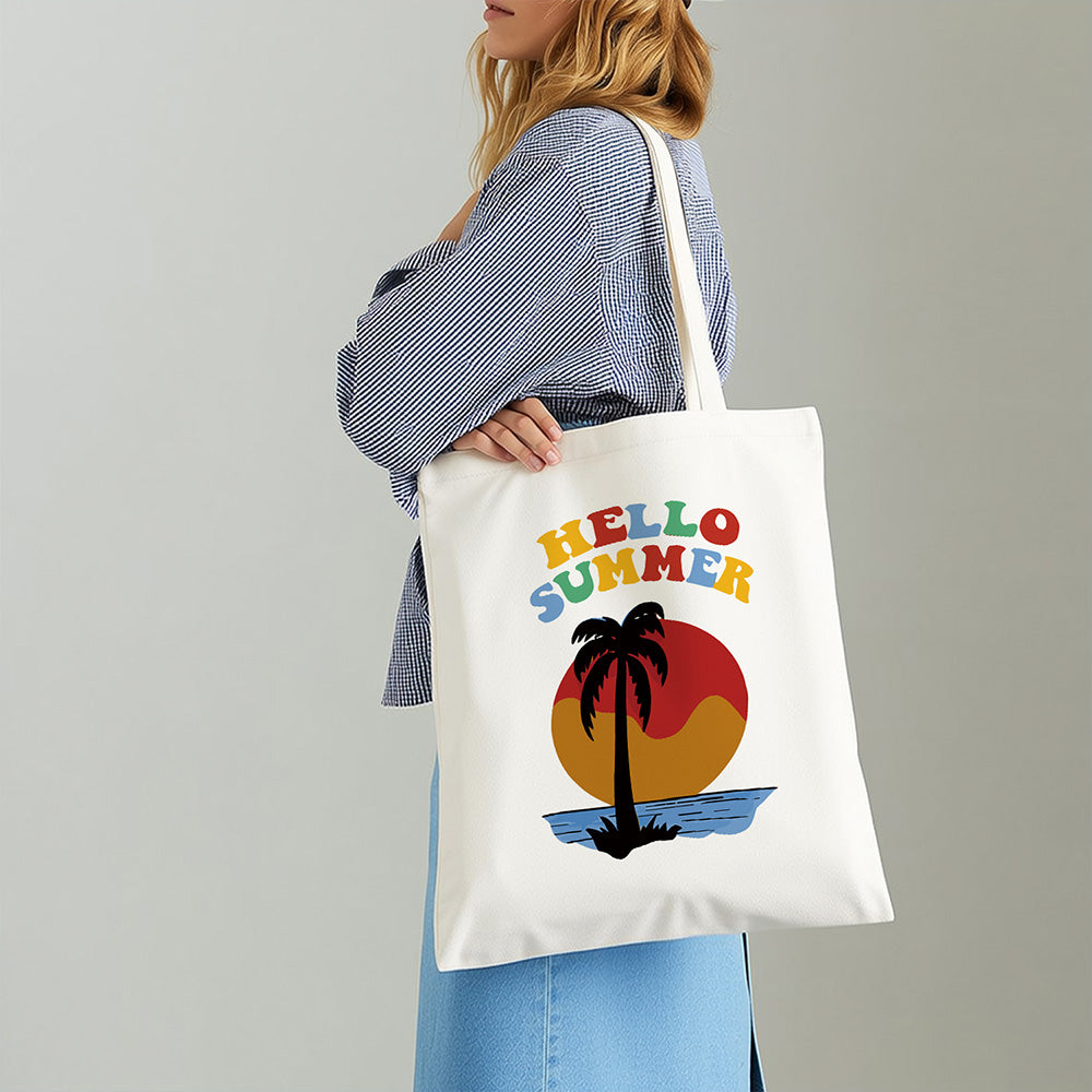 Sac Toile Coucher de Soleil au Bord de Mer d'Été Peinture par Numéros