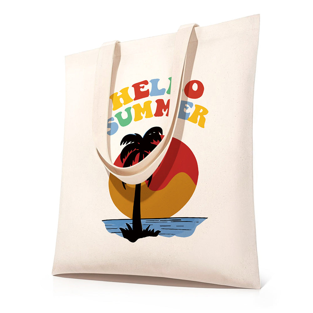 Sac Toile Coucher de Soleil au Bord de Mer d'Été Peinture par Numéros