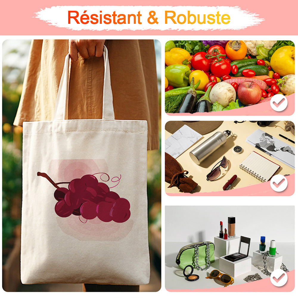 Sac Toile Grappe de Raisins Mûrs Peinture par Numéros