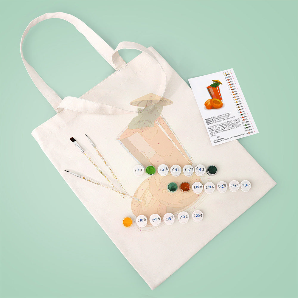 Sac Toile Jus de Fruits Frais Peinture par Numéros