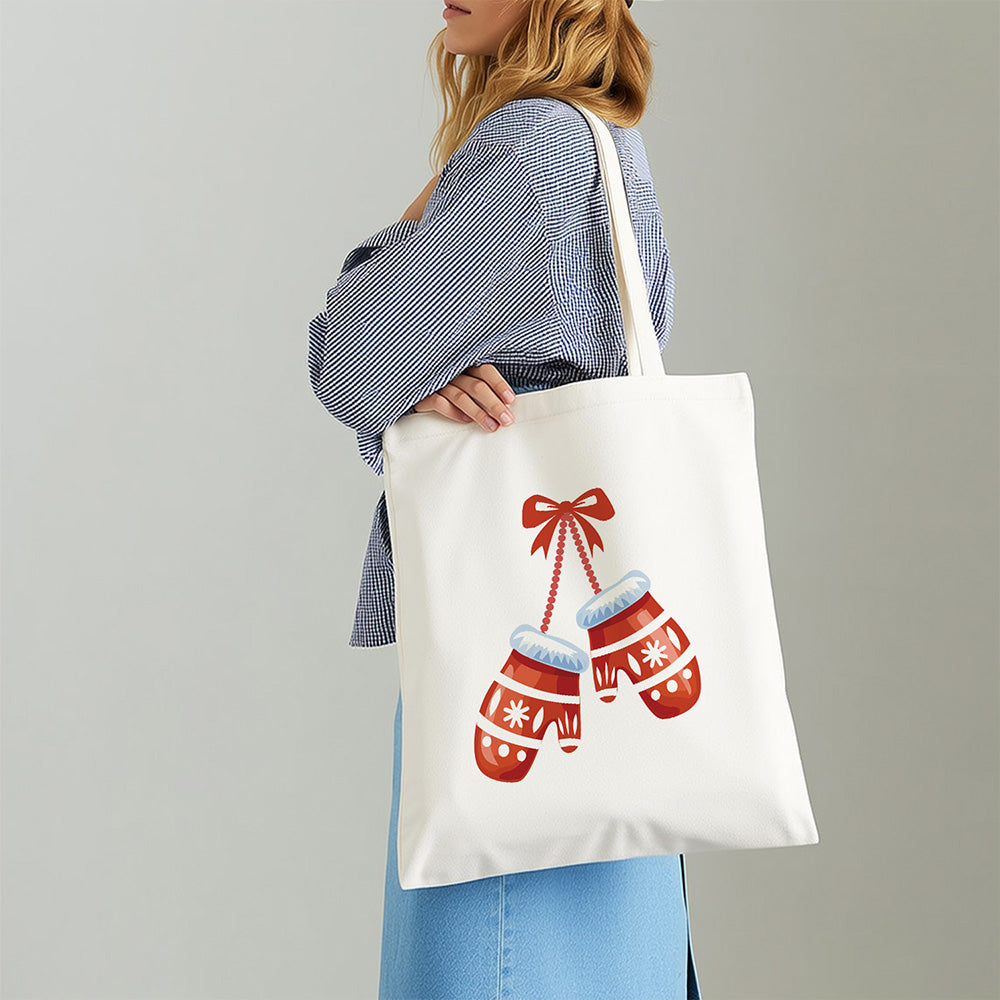Sac Toile Paire de Gants de Noël Peinture par Numéros