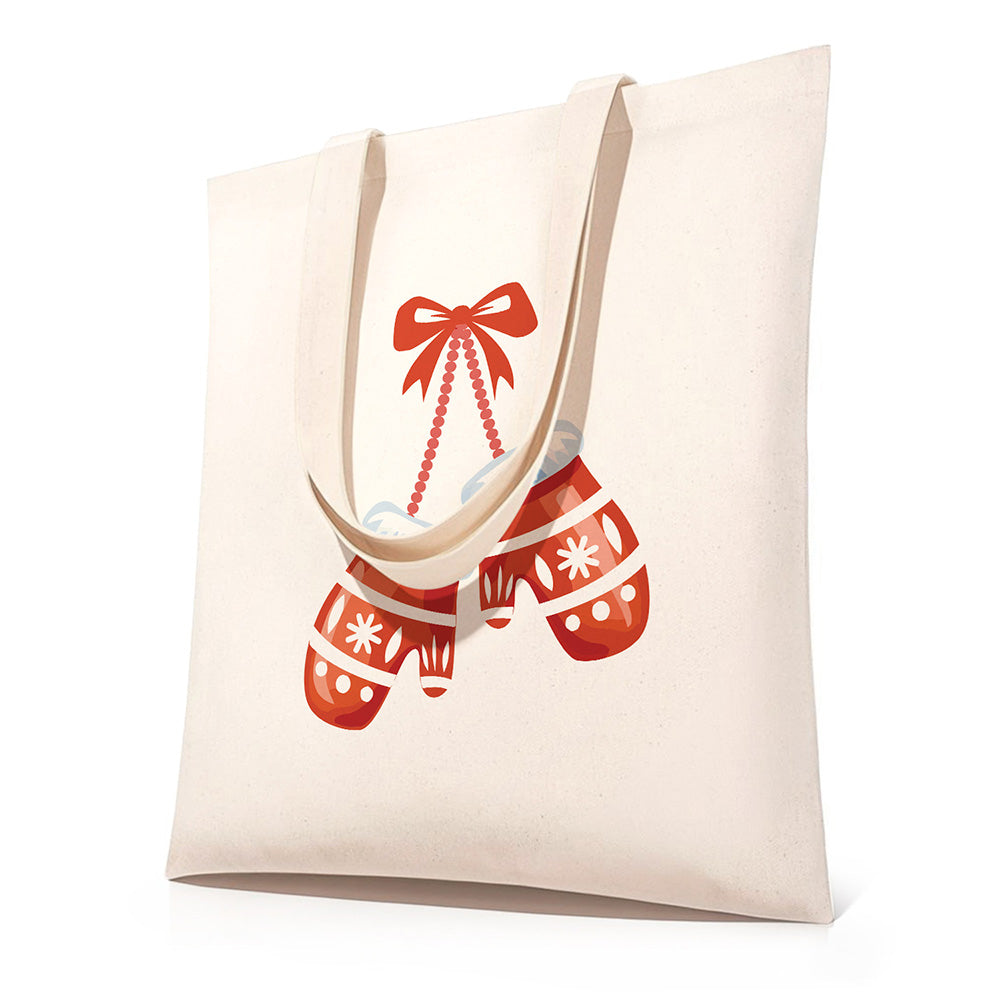Sac Toile Paire de Gants de Noël Peinture par Numéros