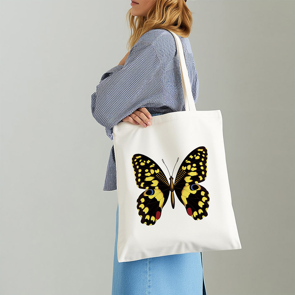 Sac Toile Papillon Noir et Doré Peinture par Numéros