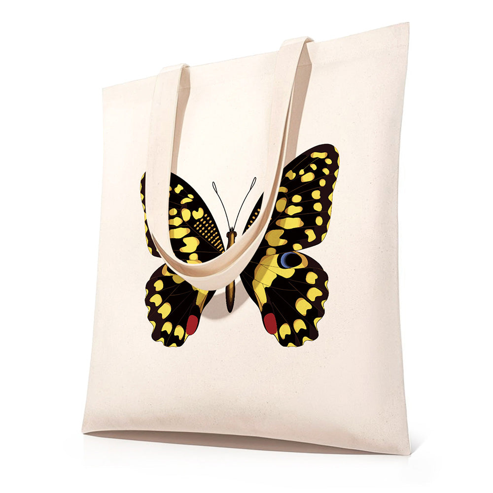 Sac Toile Papillon Noir et Doré Peinture par Numéros