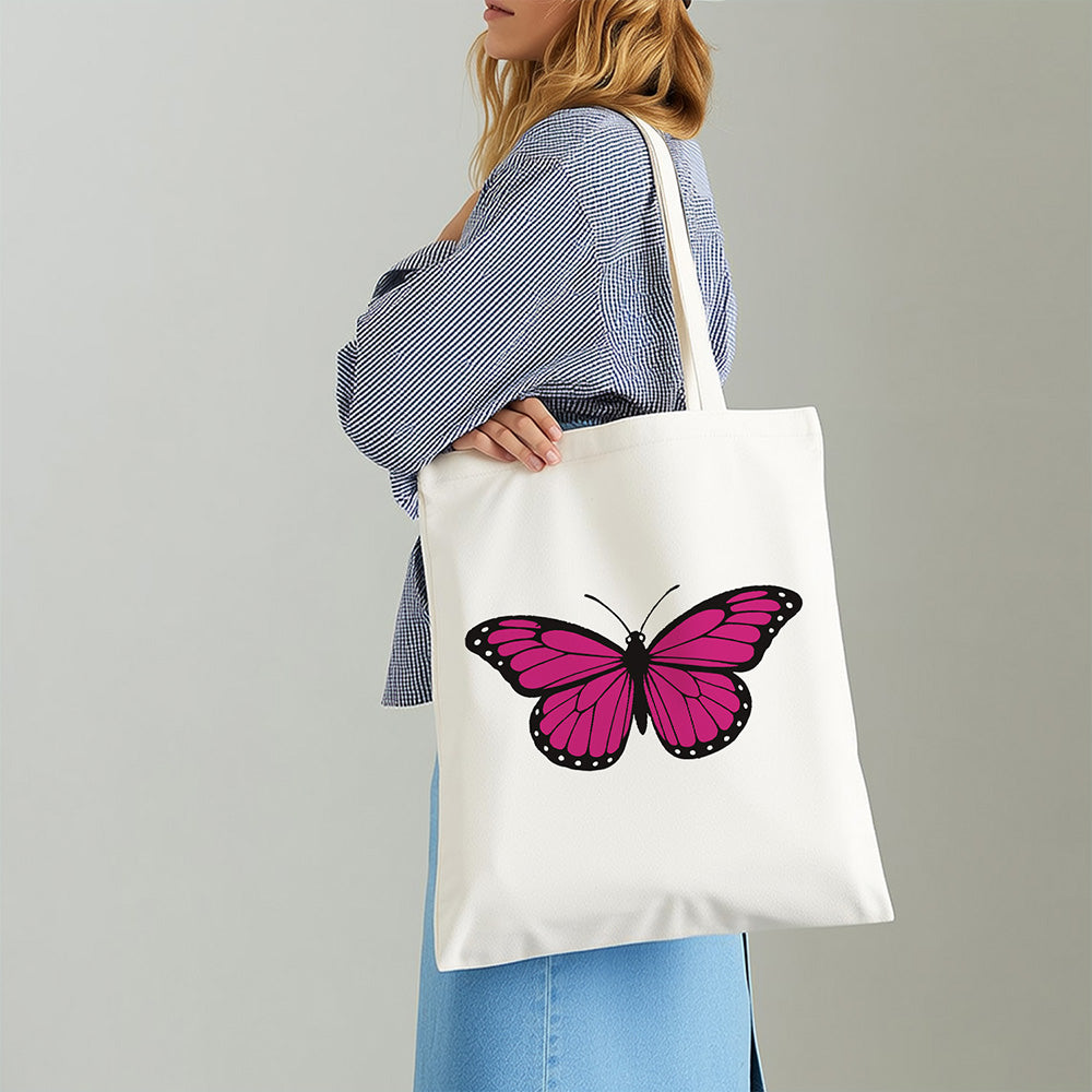 Sac Toile Papillon Rouge Rosé Peinture par Numéros
