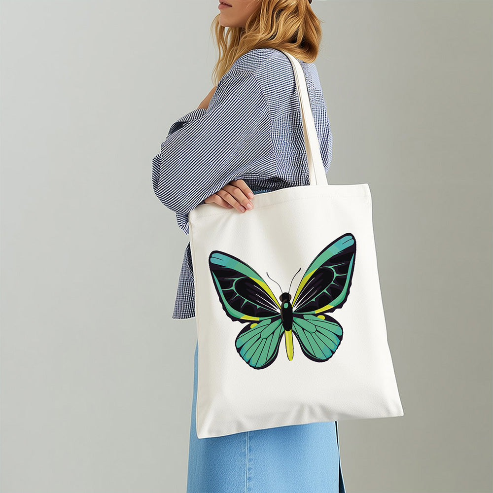 Sac Toile Papillon Vert Peinture par Numéros