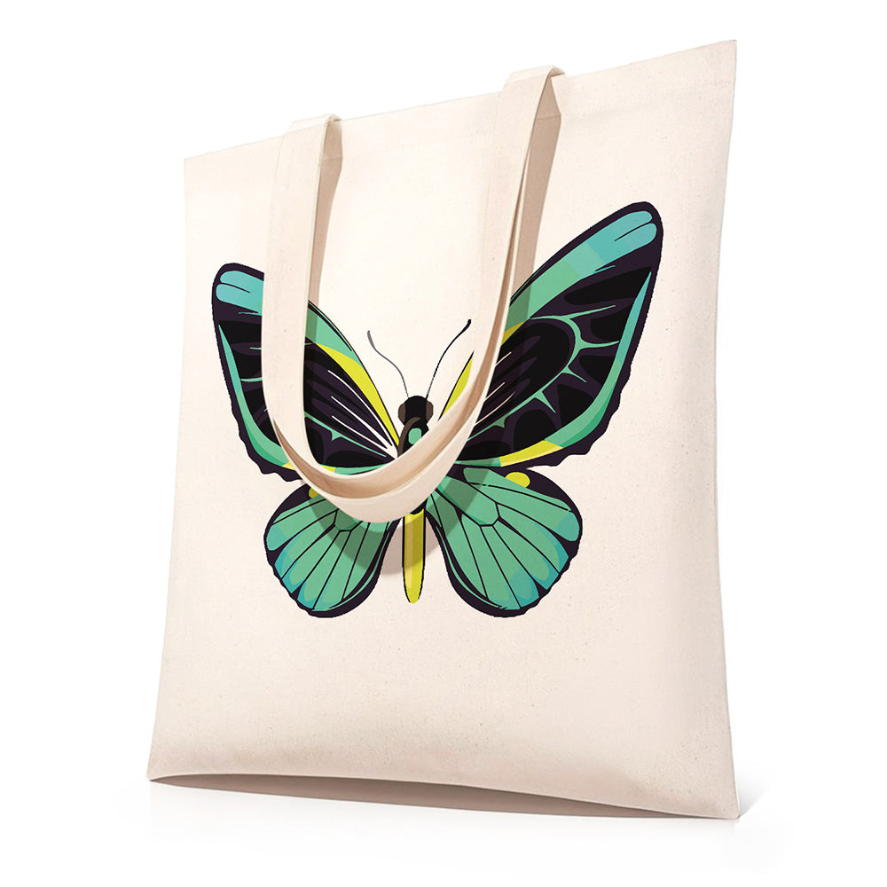 Sac Toile Papillon Vert Peinture par Numéros
