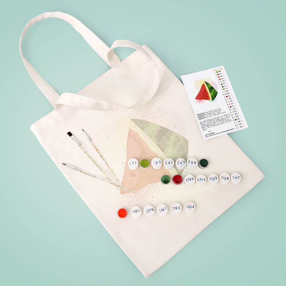 Sac Toile Pastèque Délicieuse Peinture par Numéros