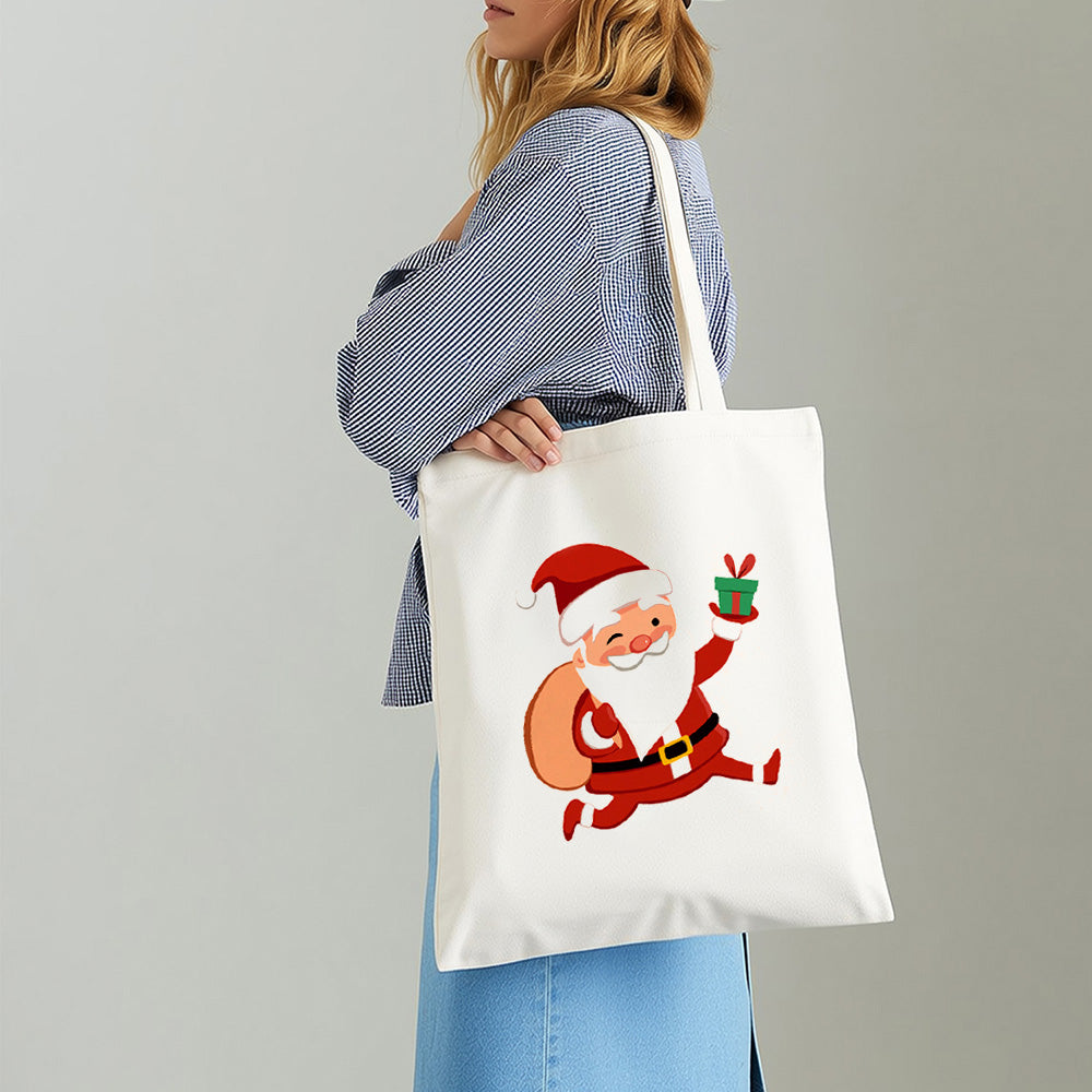 Sac Toile Père Noël Joyeux Peinture par Numéros