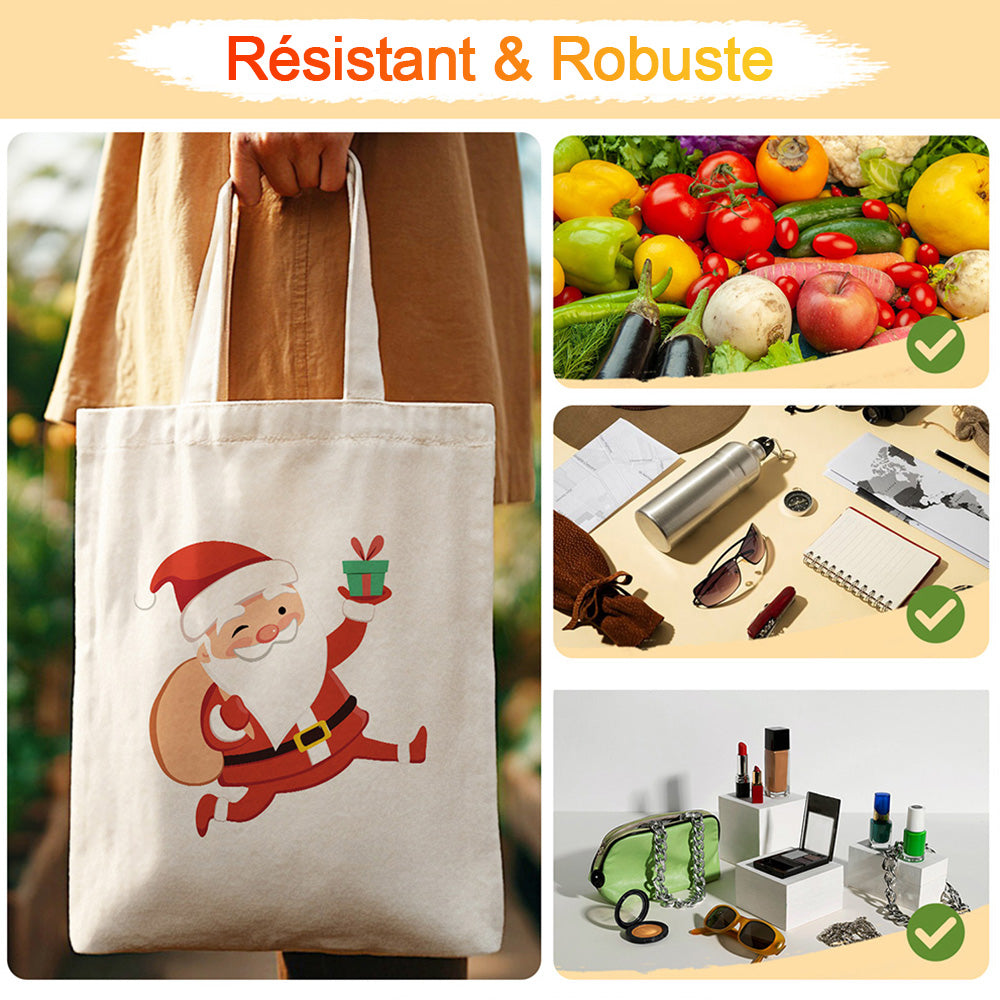 Sac Toile Père Noël Joyeux Peinture par Numéros