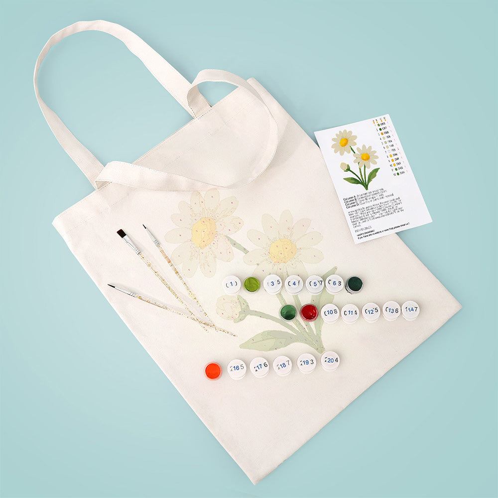 Sac Toile Petite Marguerite Pure Peinture par Numéros