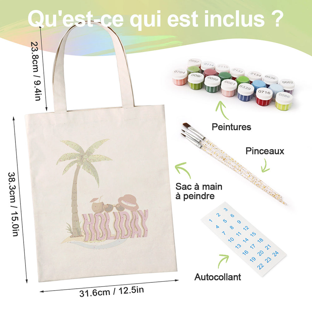 Sac Toile Vacances Peinture par Numéros