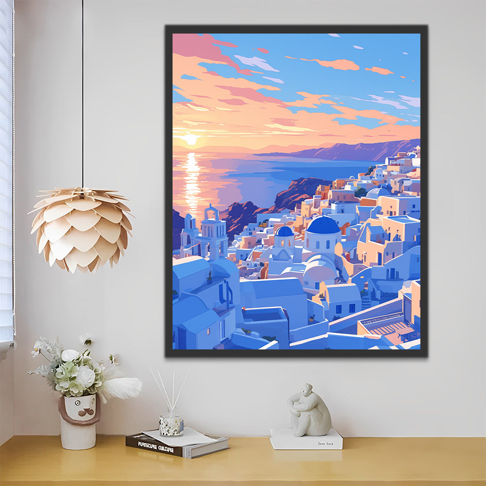 Santorin Peinture par Numéros