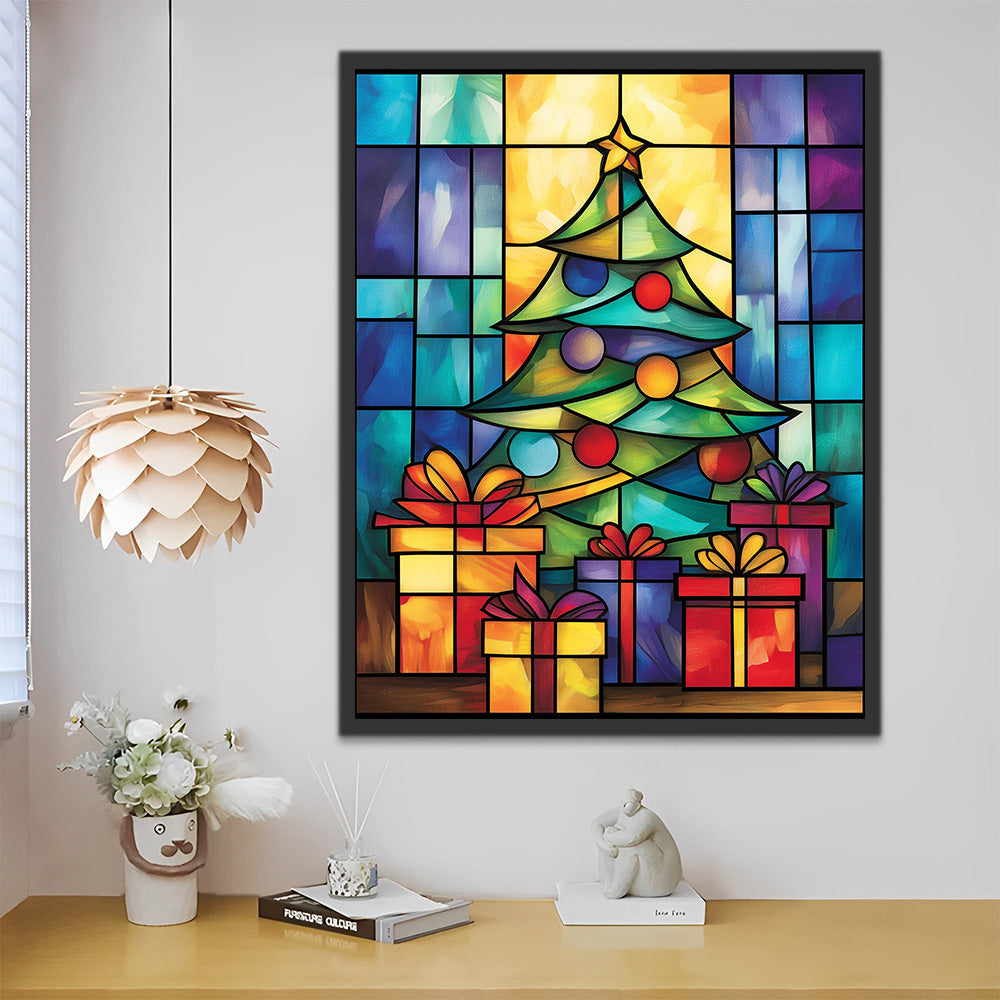 Sapin de Noël et Cadeaux Peinture par Numéros