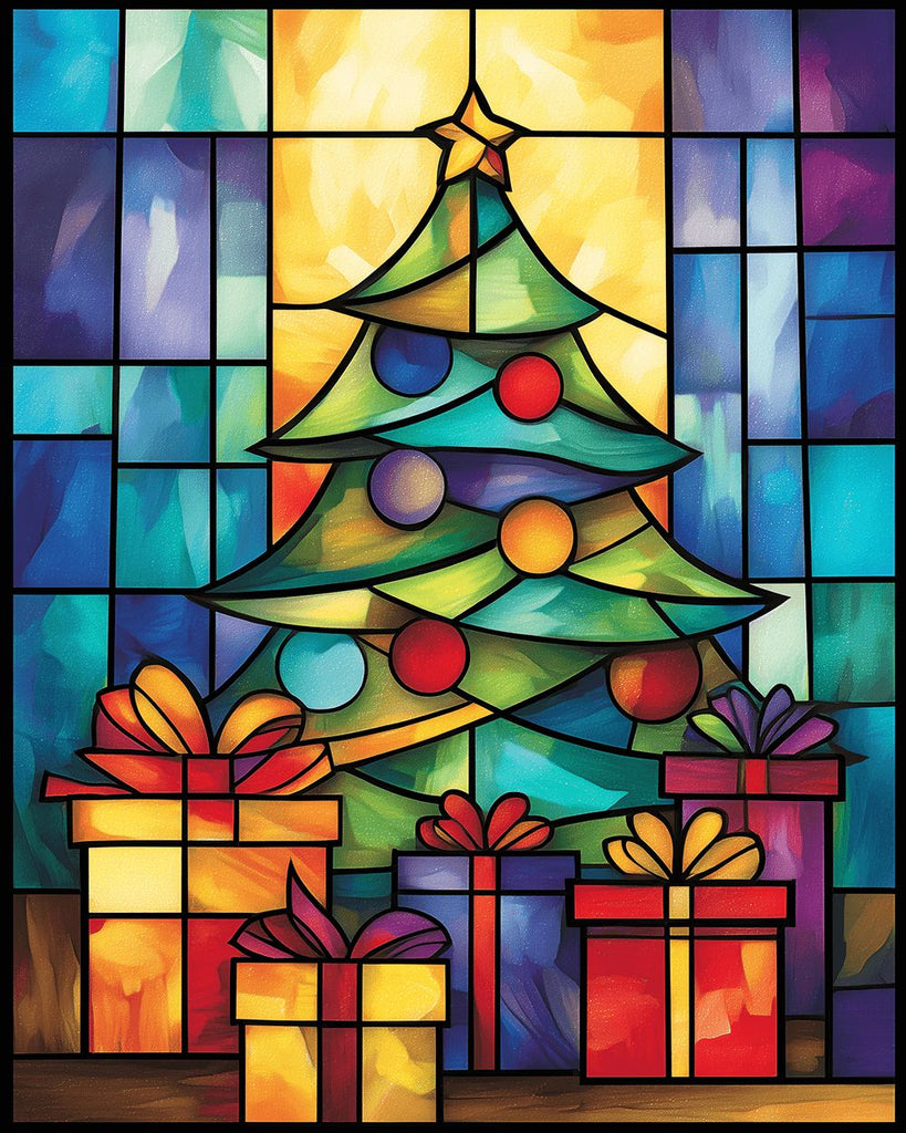 Sapin de Noël et Cadeaux Peinture par Numéros