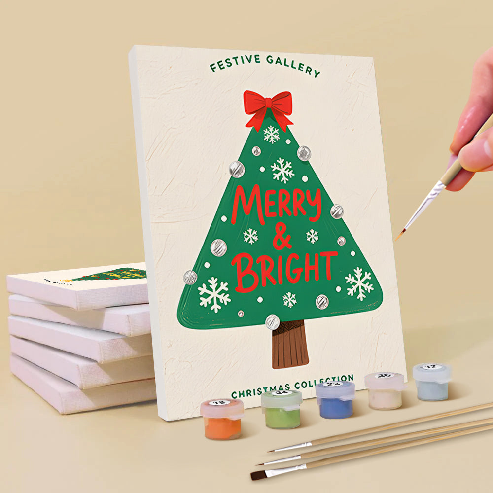 Sapins de Noël Verts 6 Mini Peintures par Numéros