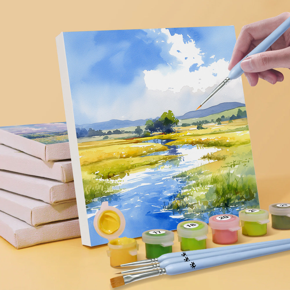 Scène Extérieure par Temps Ensoleillé 6 Mini Peintures par Numéros
