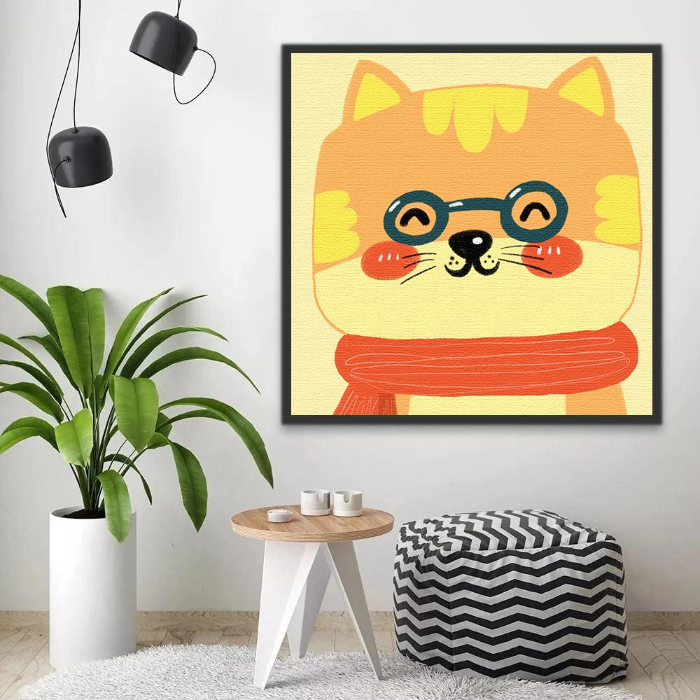 Shiba Inu Souriant Cartoon Peinture par Numéros