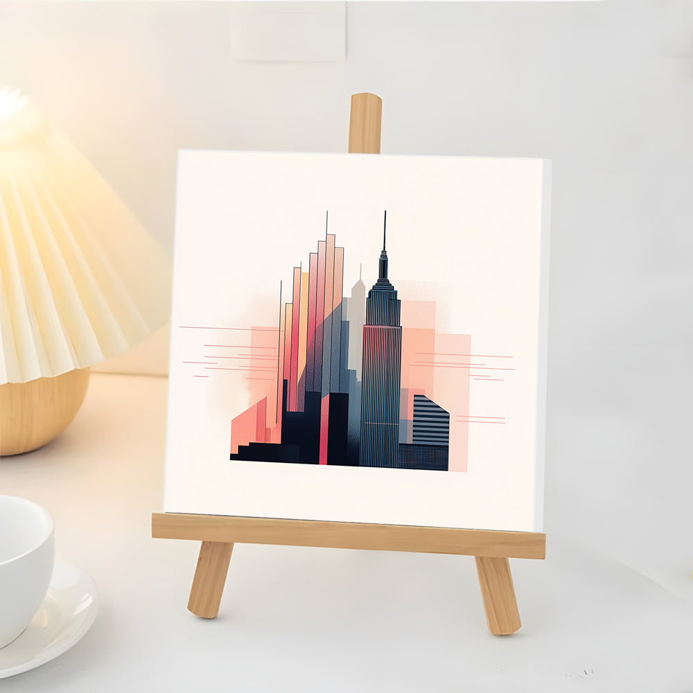 Silhouette de Gatte-Ciel Mini Peinture par Numéros